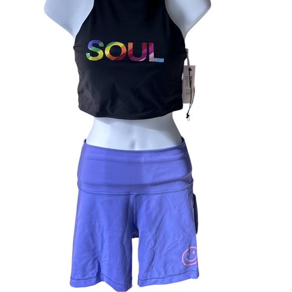 Soulcycle Lululemon sport bra top & shorts set NWT size 6 - Picture 1 of 12